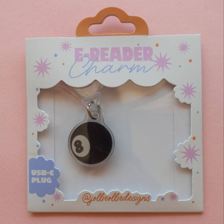 Eight Ball E-Reader Charm by Jollie Ollie Designs