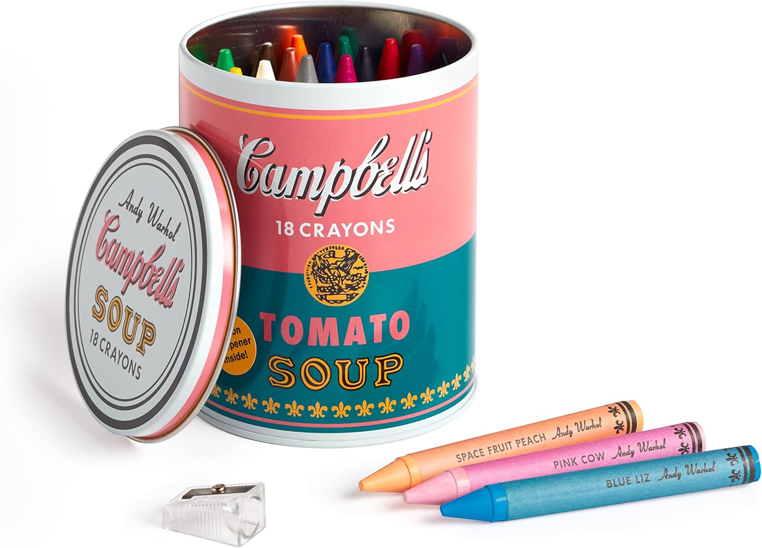 Andy Warhol Soup Can Crayons + Sharpener